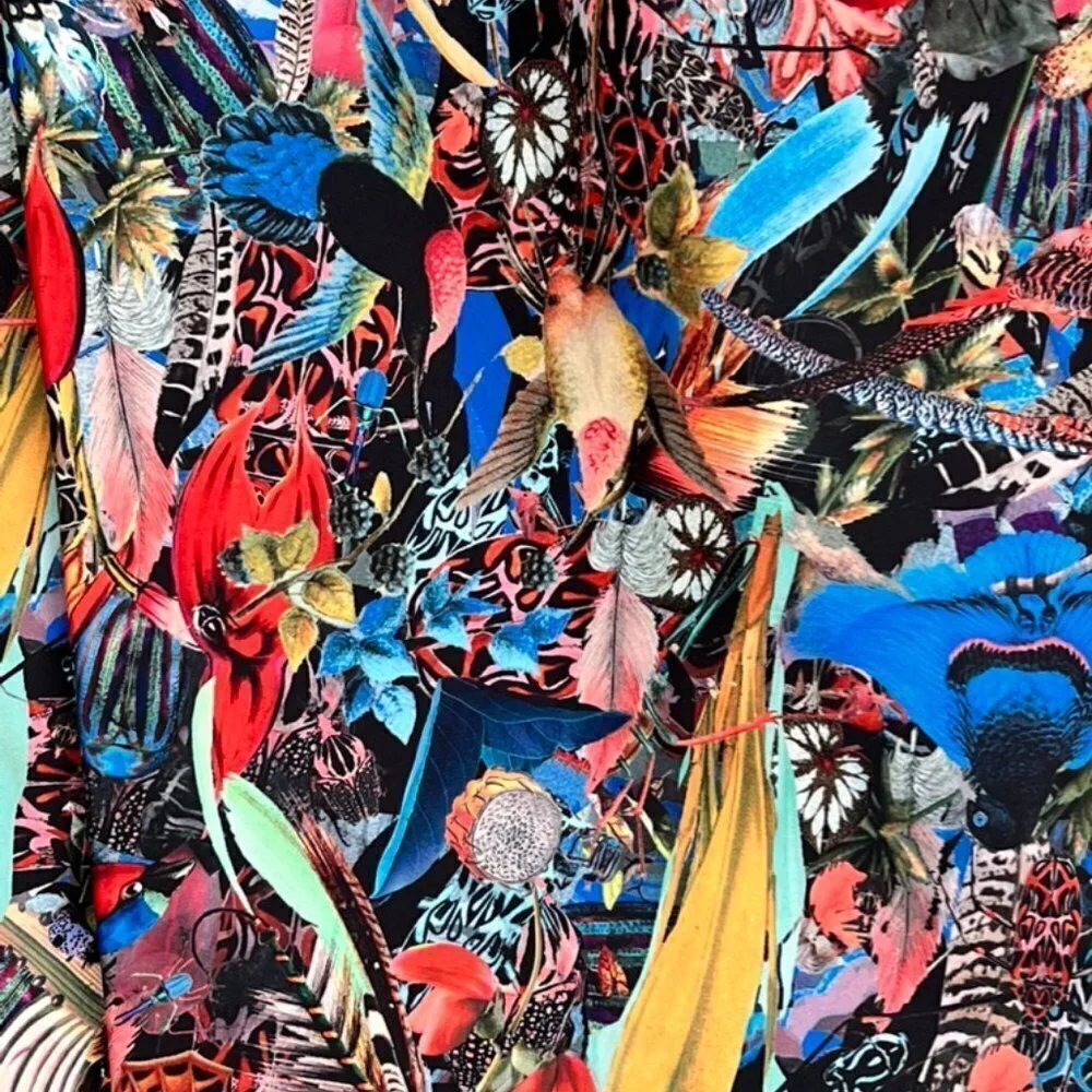 Alice + Olivia multicolor tropical print A line Midi skirt size 0